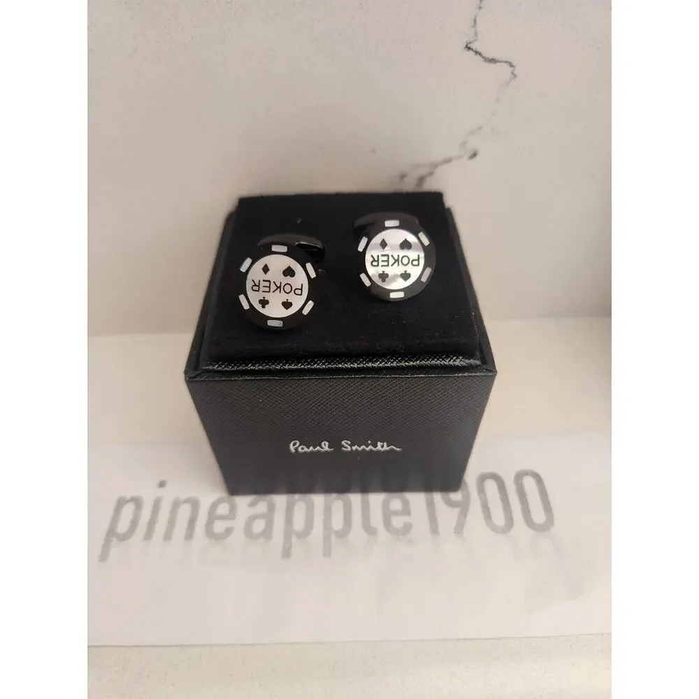 NIB Paul Smith Metal CUFFLINKS Poker